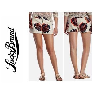 Lucky Brand Tossed Leaf Print Shorts SZ 2